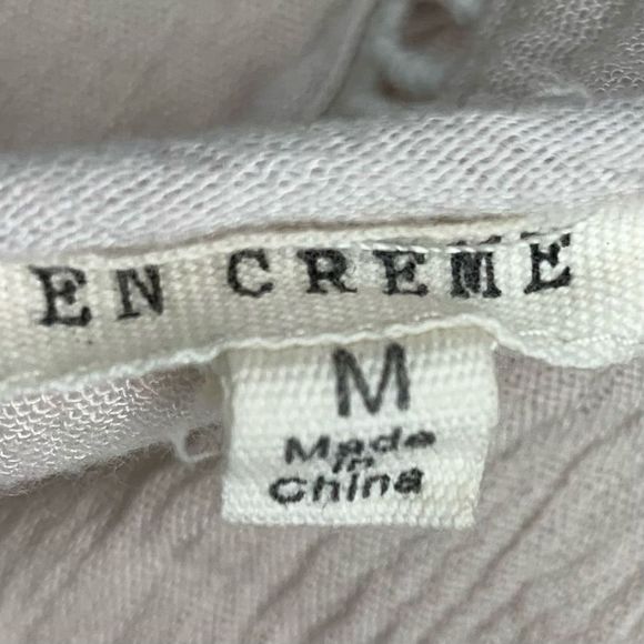 En Crème Women’s Sz Medium White Rayon Floral Boho Square Neck Mini Dress - Picture 6 of 12